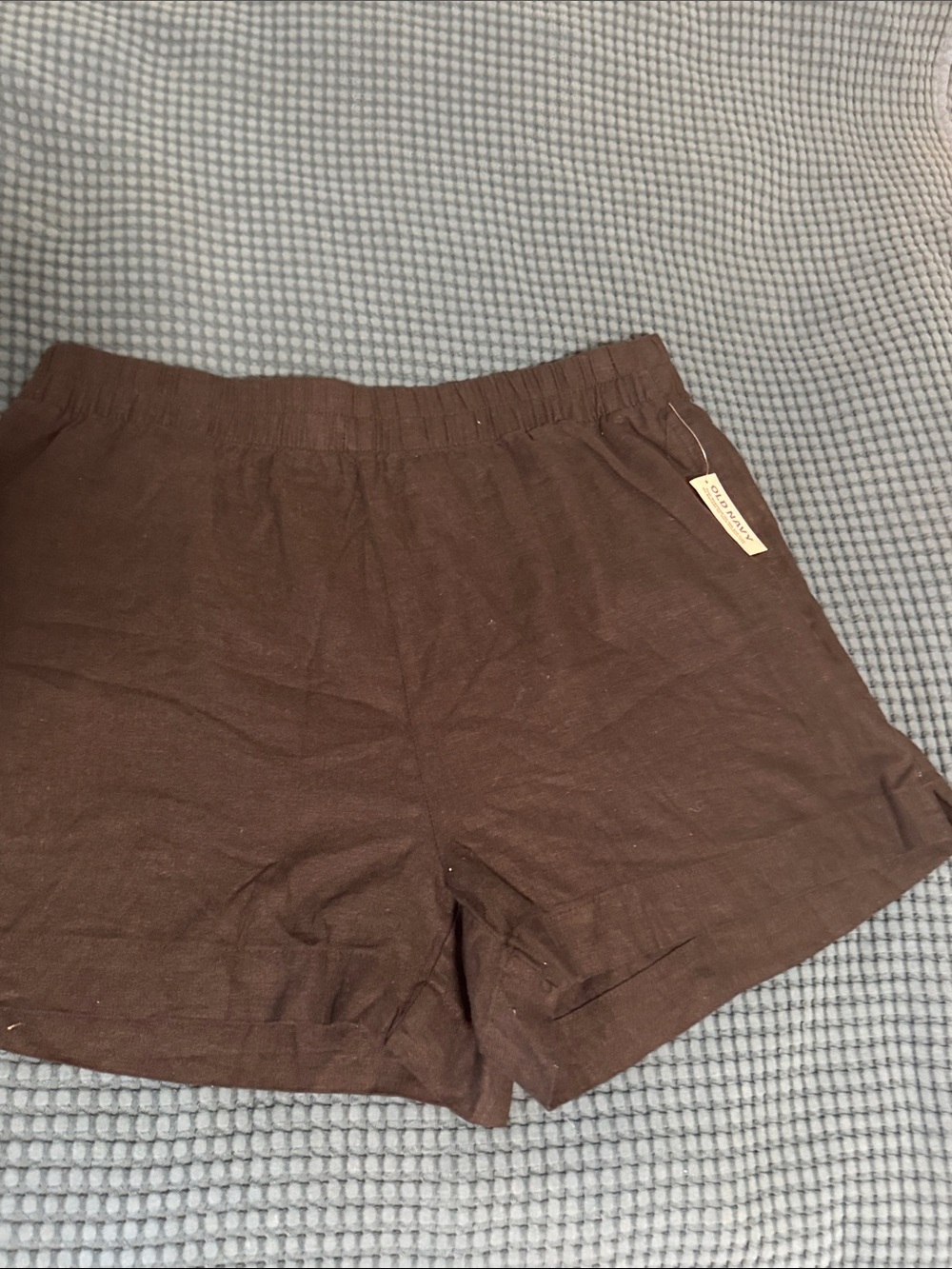 Old Navy Brown Elastic-Waist Linen Shorts